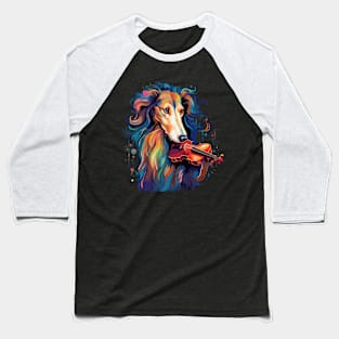 Borzoi Playing Violin Baseball T-Shirt